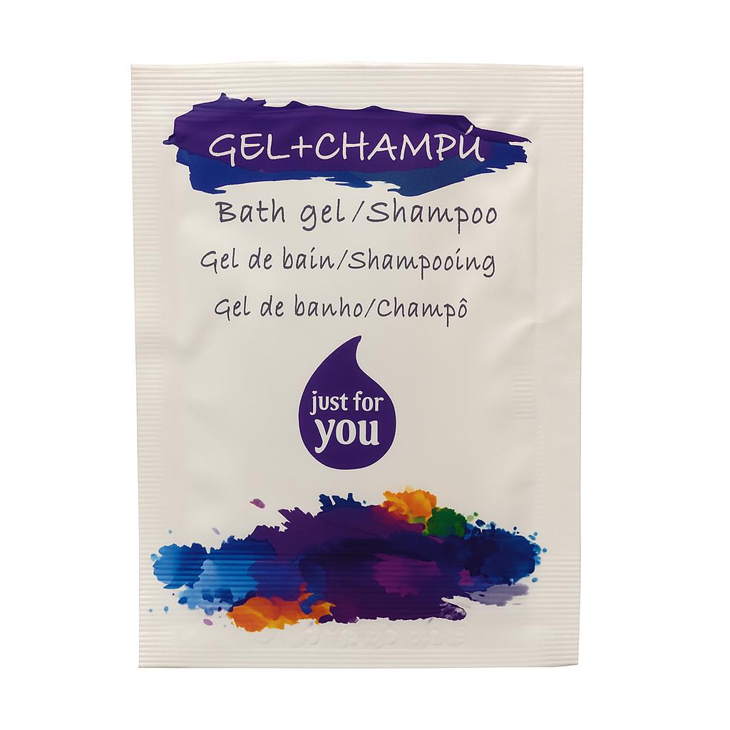 Saquetas de gel de banho + champô 10 ml